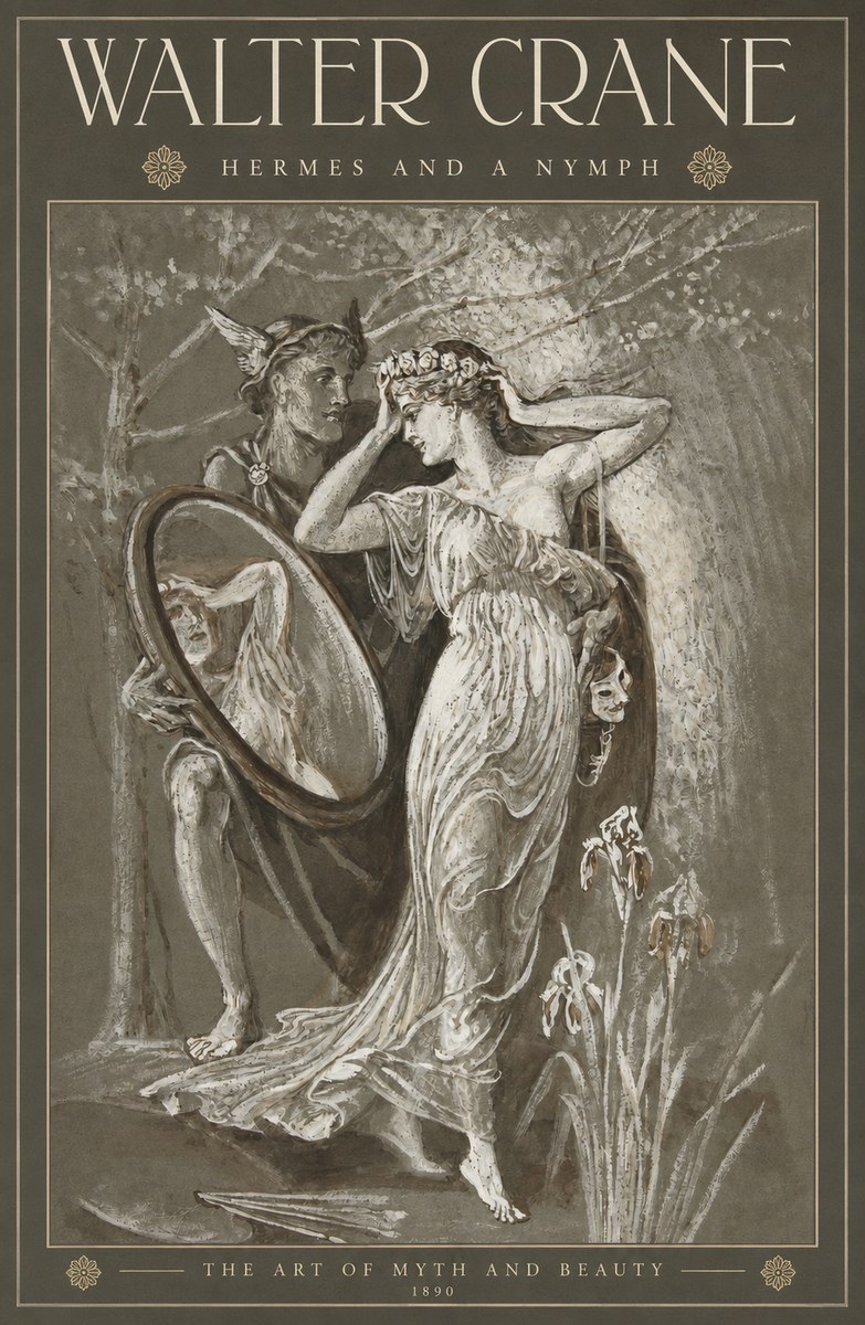 Walter Crane Hermes and a Nymph No2 - Plakát