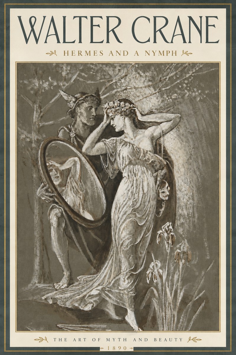 Walter Crane Hermes and a Nymph No4 - Plakát