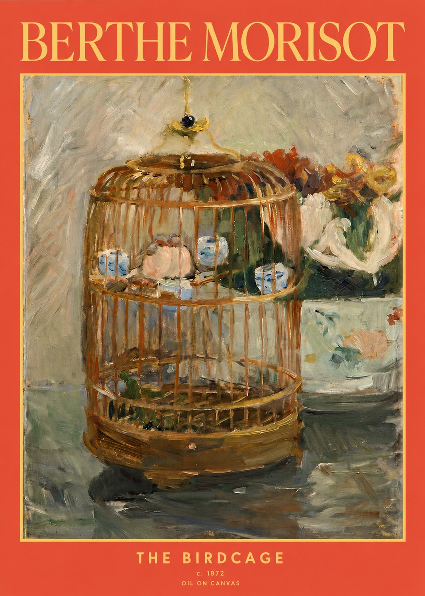 Berthe Morisot The Birdcage II No2 - Plakát
