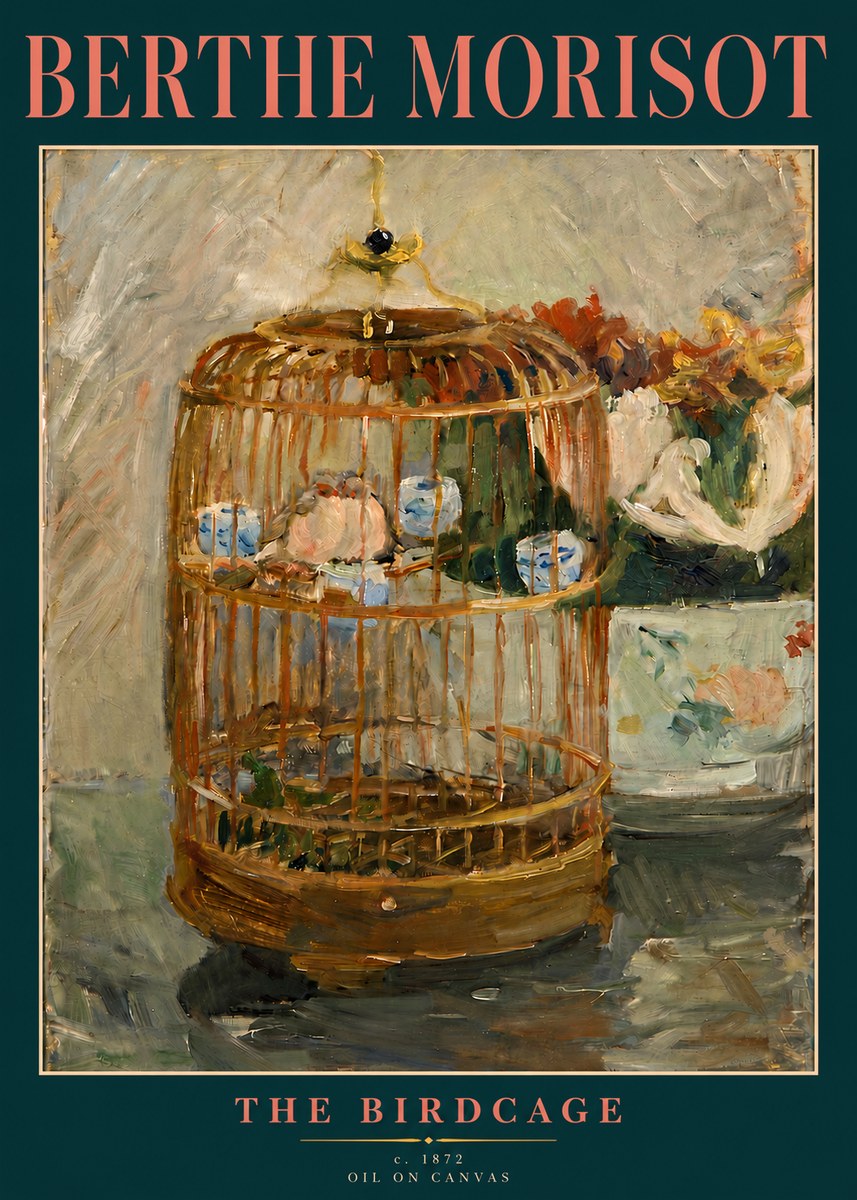 Berthe Morisot The Birdcage II No4 - Plakát