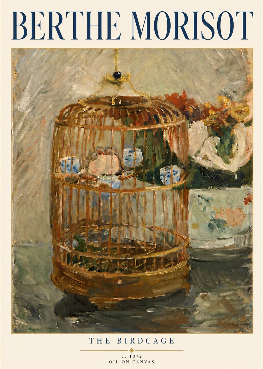 Berthe Morisot The Birdcage II No5 - Plakát