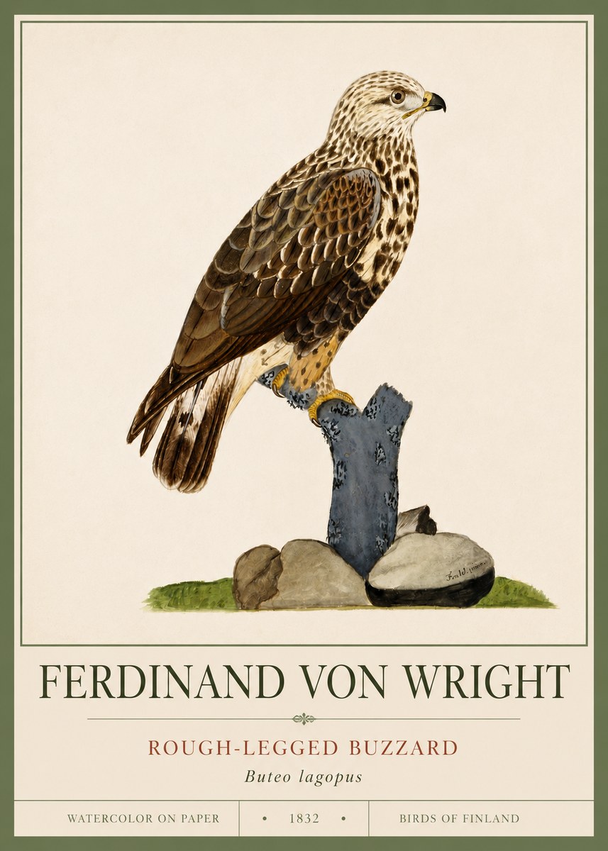Ferdinand von Wright Rough-legged Buzzard No4 - Plakát