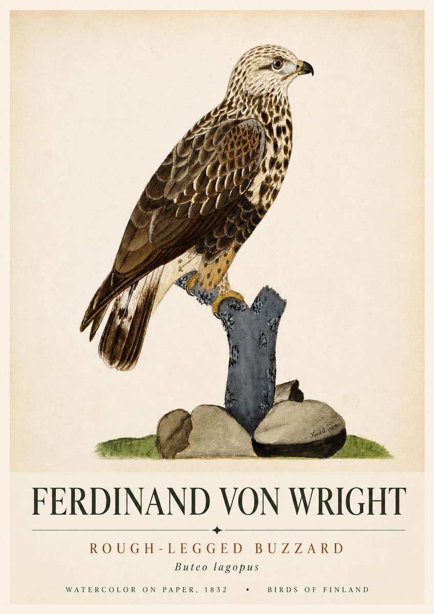 Ferdinand von Wright Rough-legged Buzzard No6 - Plakát