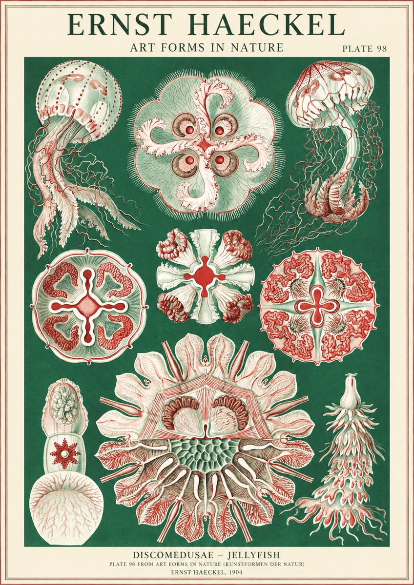 Ernst Haeckel Discomedusae - the Jellyfish No2 - Plakát