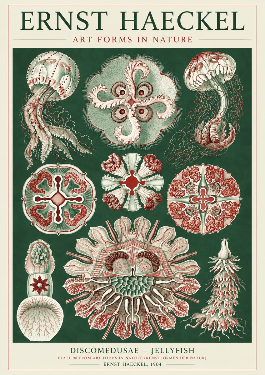 Ernst Haeckel Discomedusae - the Jellyfish No5 - Plakát