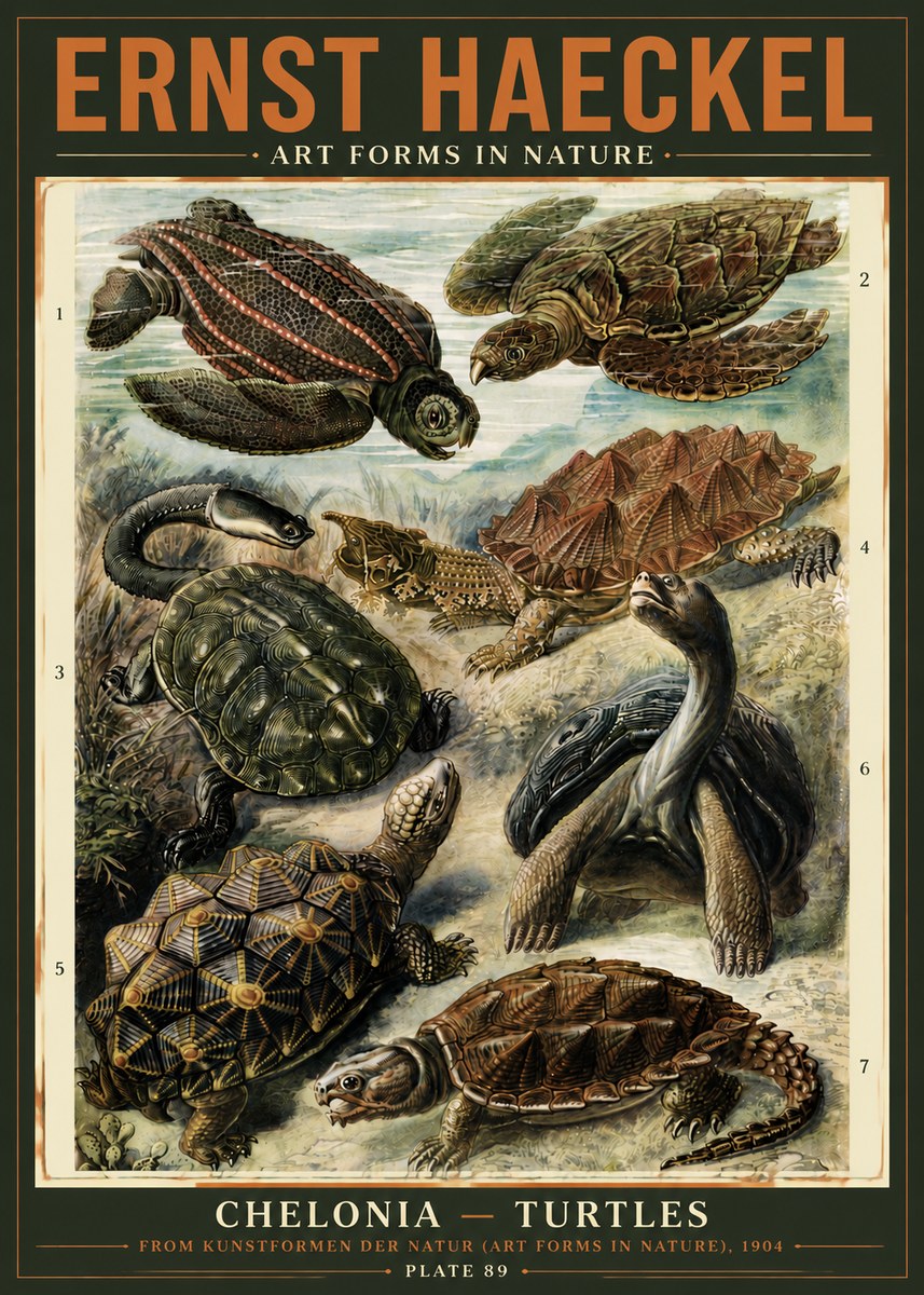 Ernst Haeckel Chelonia - Turtles No5 - Plakát
