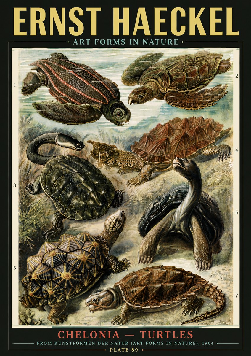 Ernst Haeckel Chelonia - Turtles No6 - Plakát