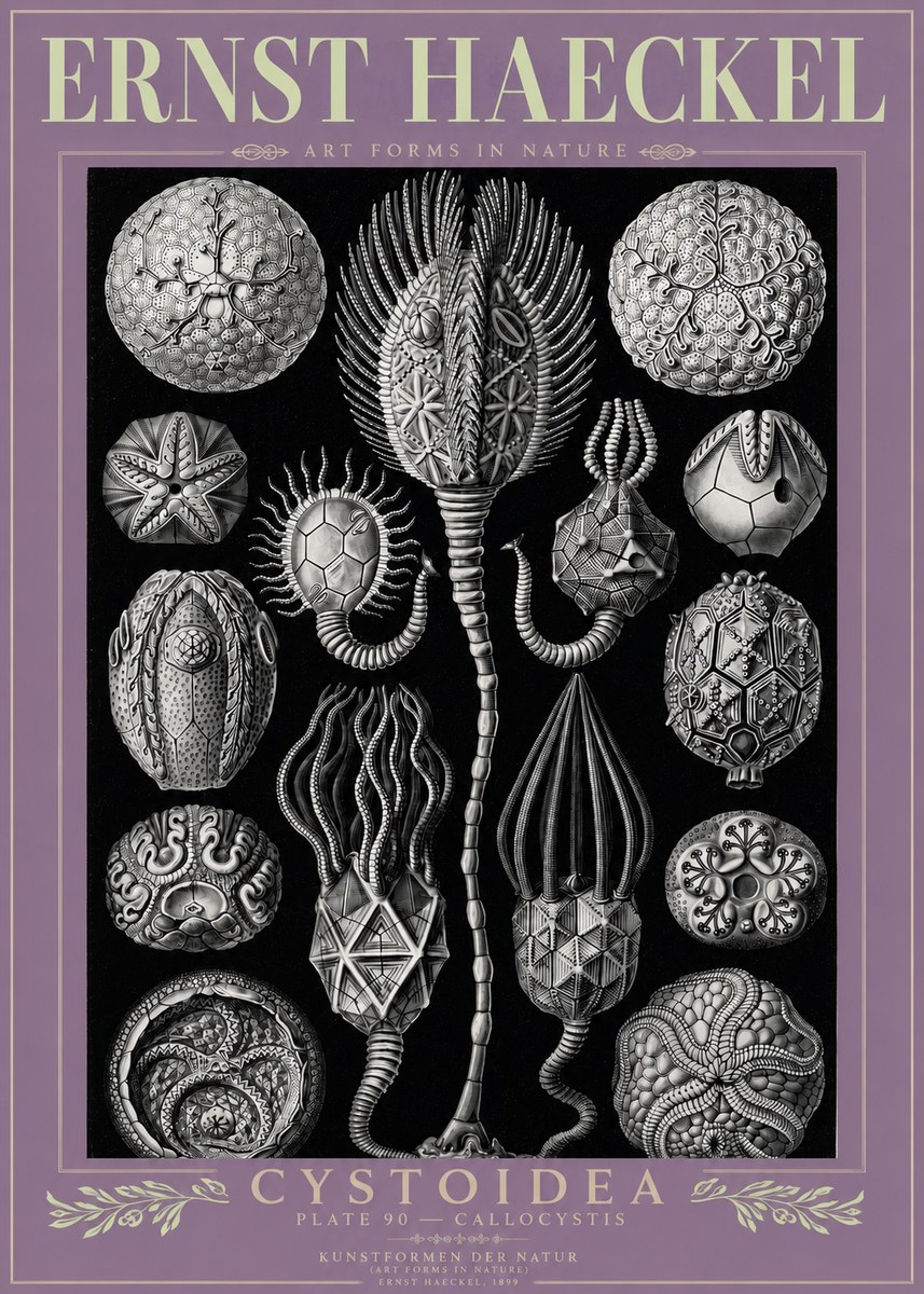 Ernst Haeckel Cystoidea - Callocystis No3 - Plakát