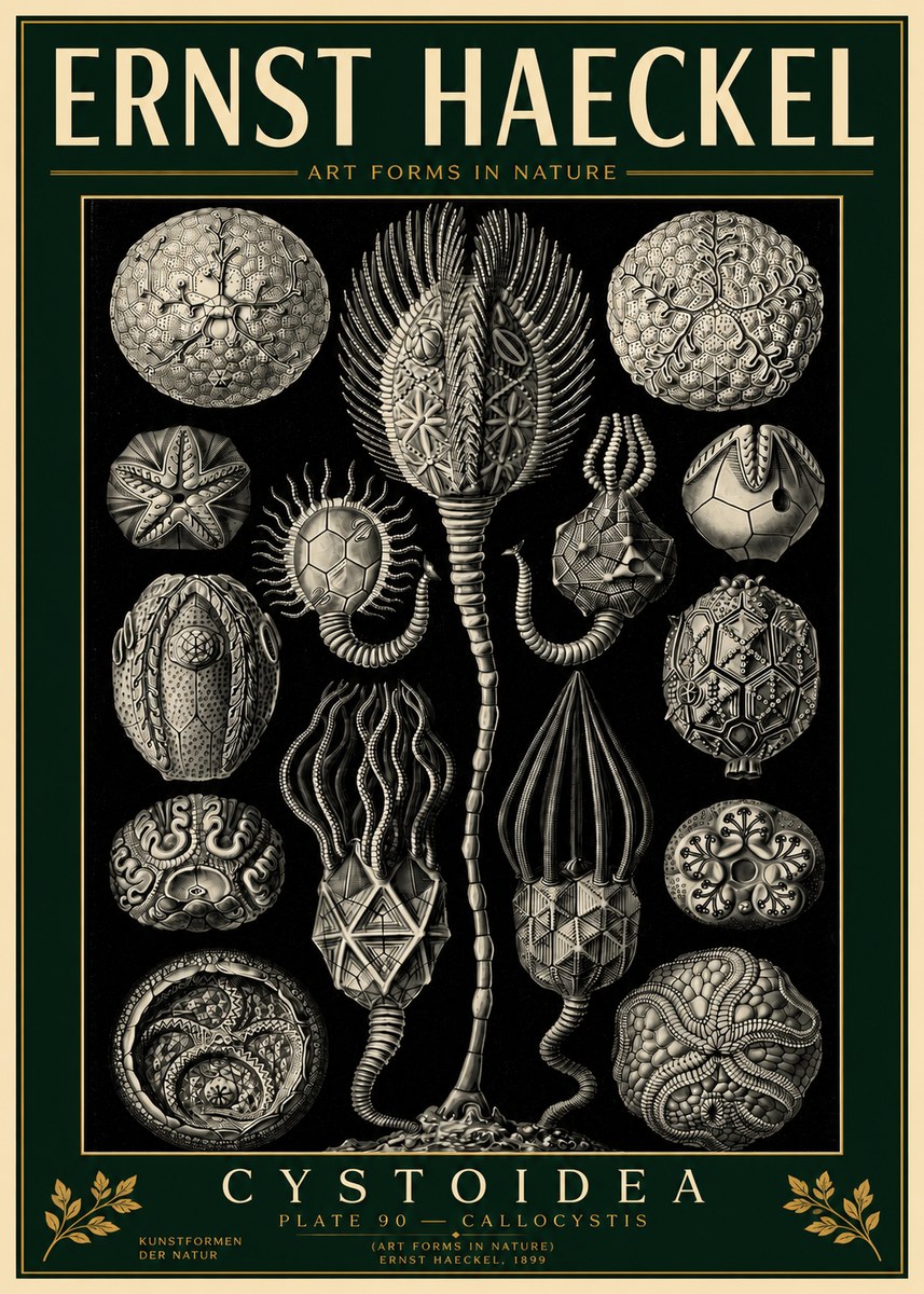 Ernst Haeckel Cystoidea - Callocystis No4 - Plakát