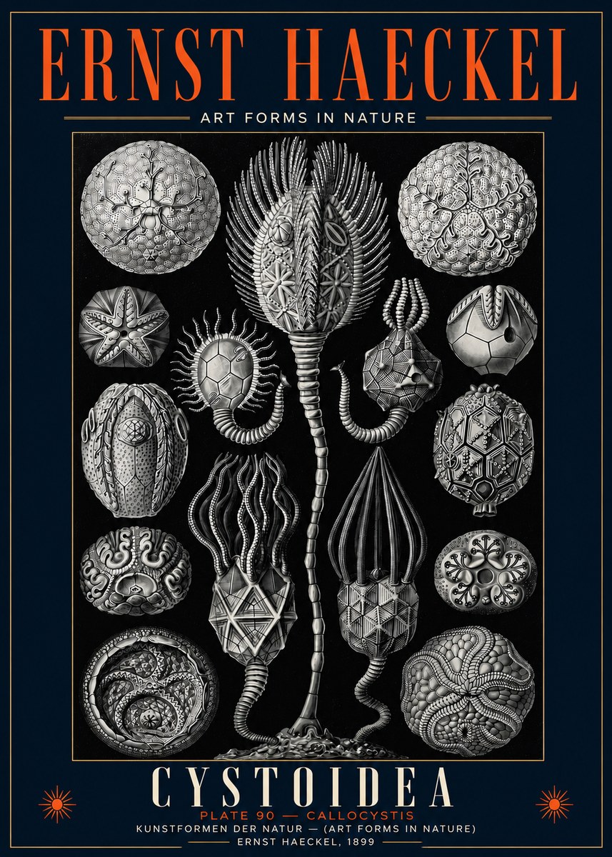 Ernst Haeckel Cystoidea - Callocystis No5 - Plakát