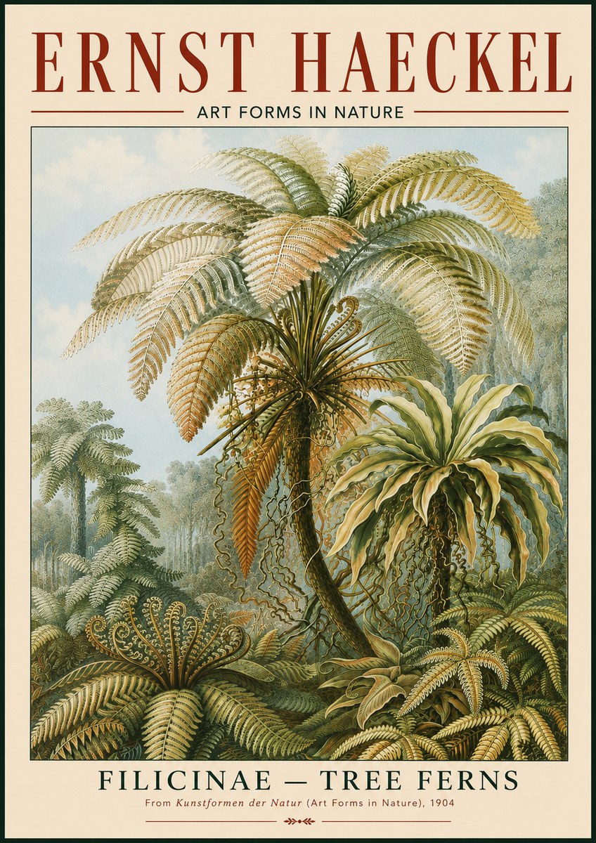 Ernst Haeckel Filicinae – Tree Ferns No4 - Plakát