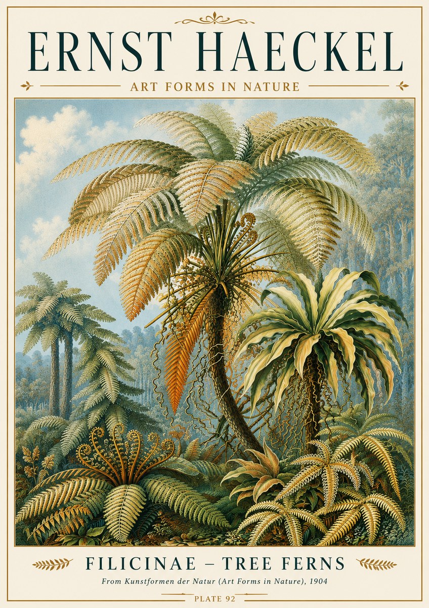 Ernst Haeckel Filicinae – Tree Ferns No6 - Plakát