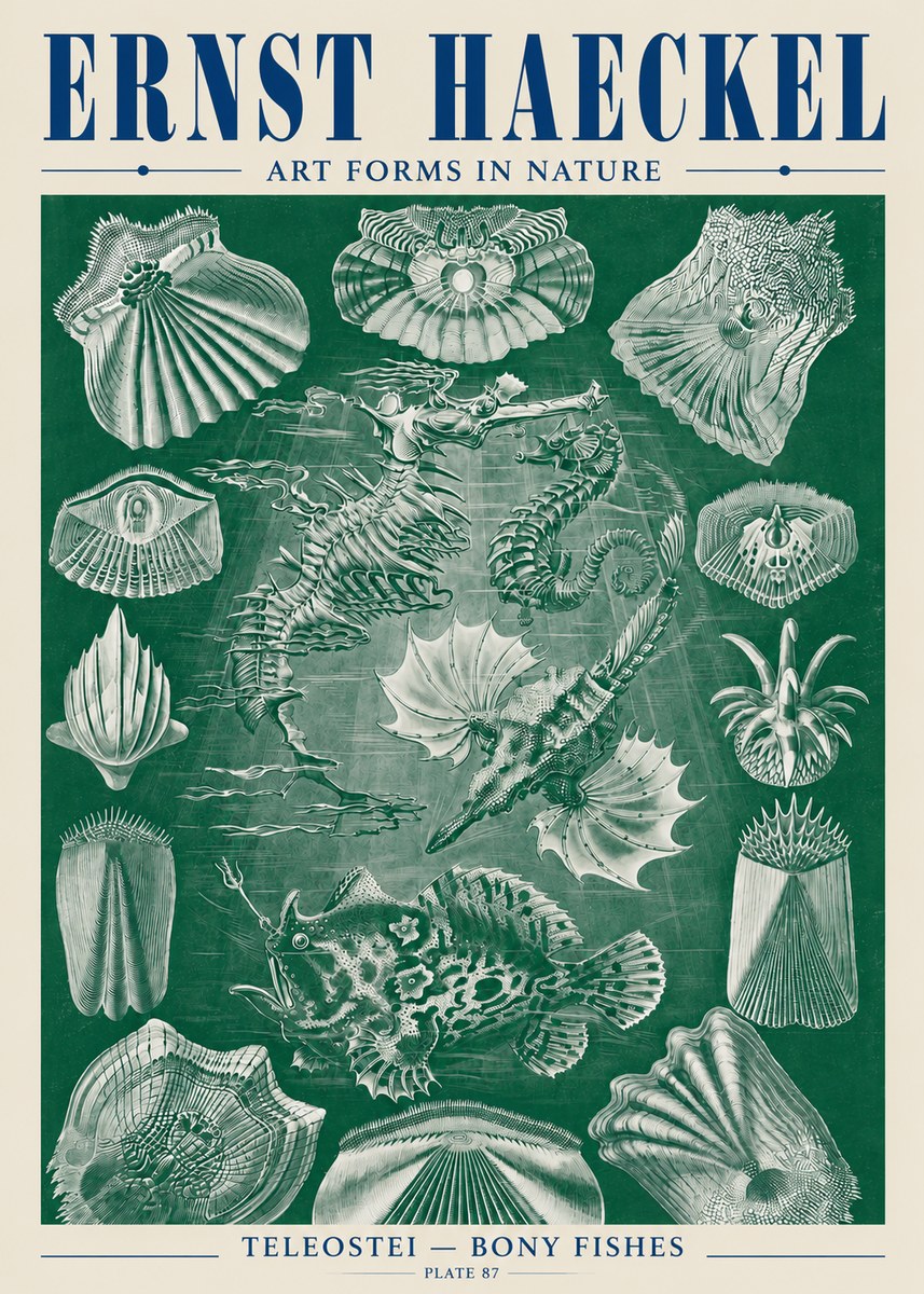 Ernst Haeckel Teleostei - Bony Fishes No5 - Plakát