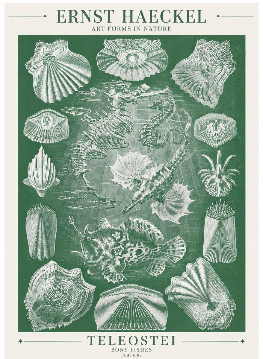 Ernst Haeckel Teleostei - Bony Fishes No6 - Plakát