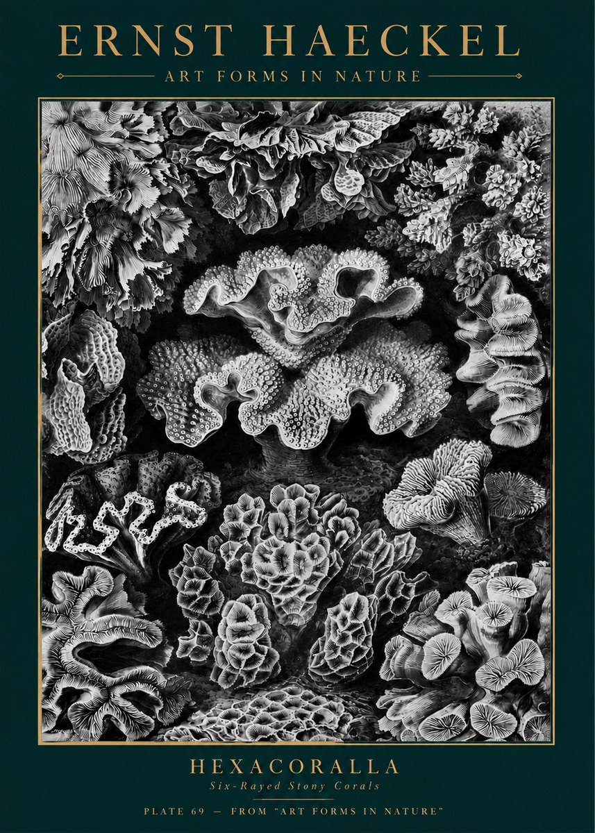 Ernst Haeckel Hexacorallia No5 - Plakát