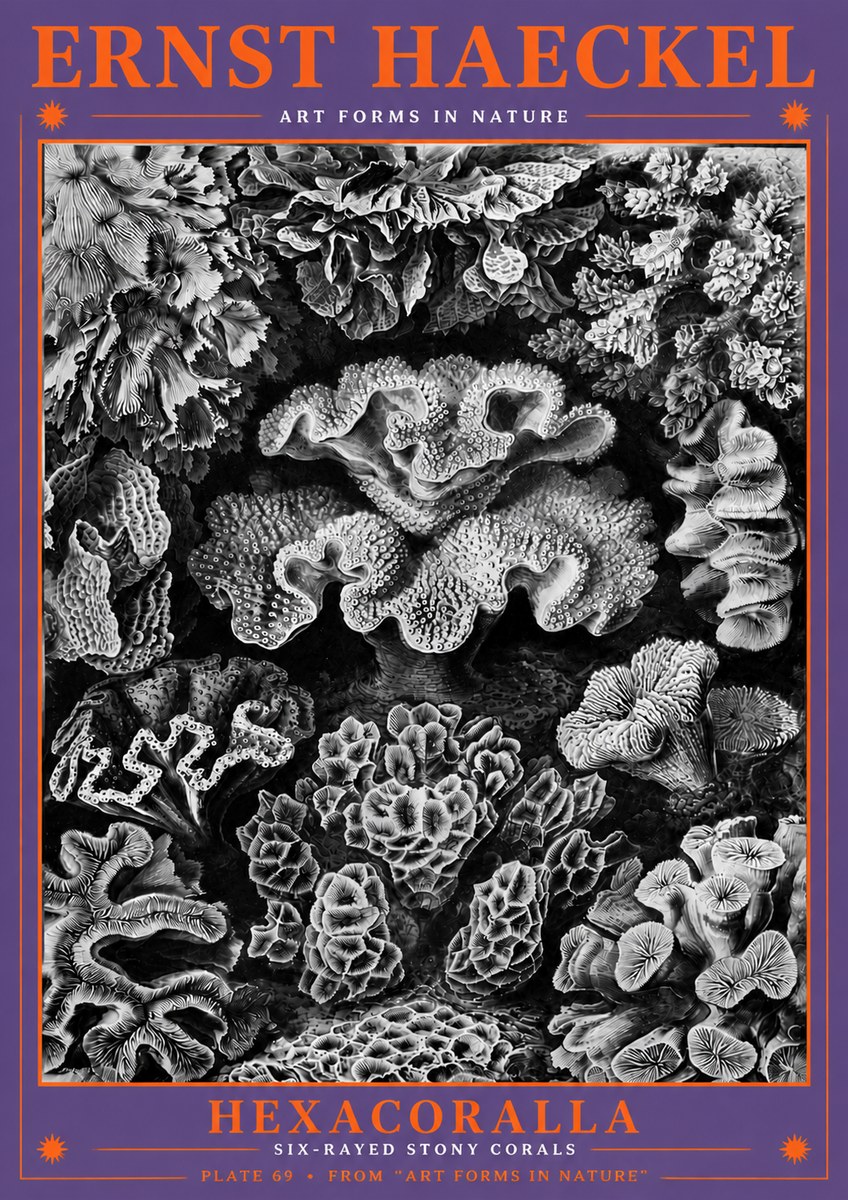 Ernst Haeckel Hexacorallia No6 - Plakát