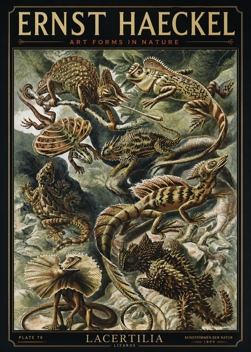 Ernst Haeckel Lacertilia Lizards No3 - Plakát