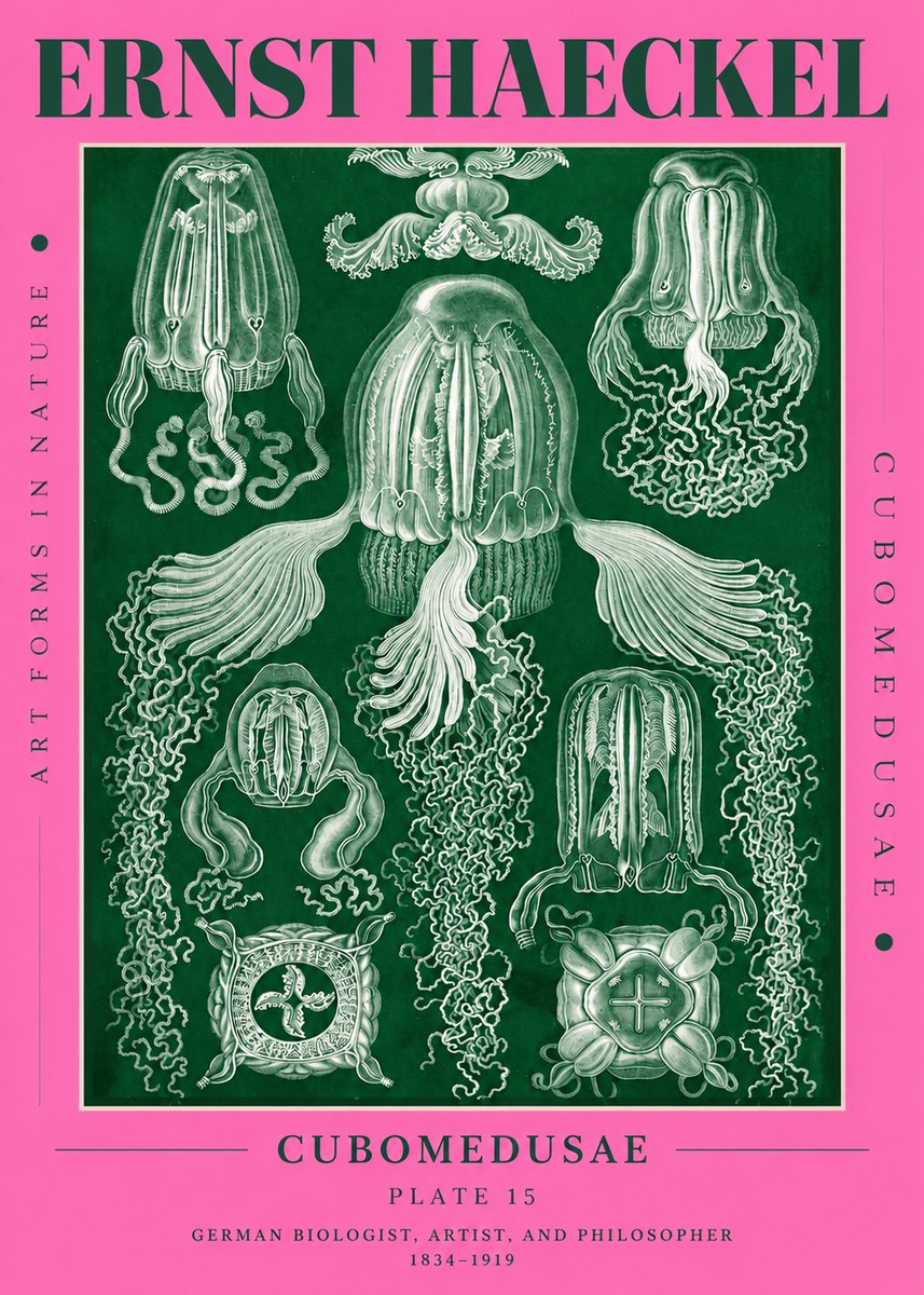 Ernst Haeckel Cubomedusae No4 - Plakát