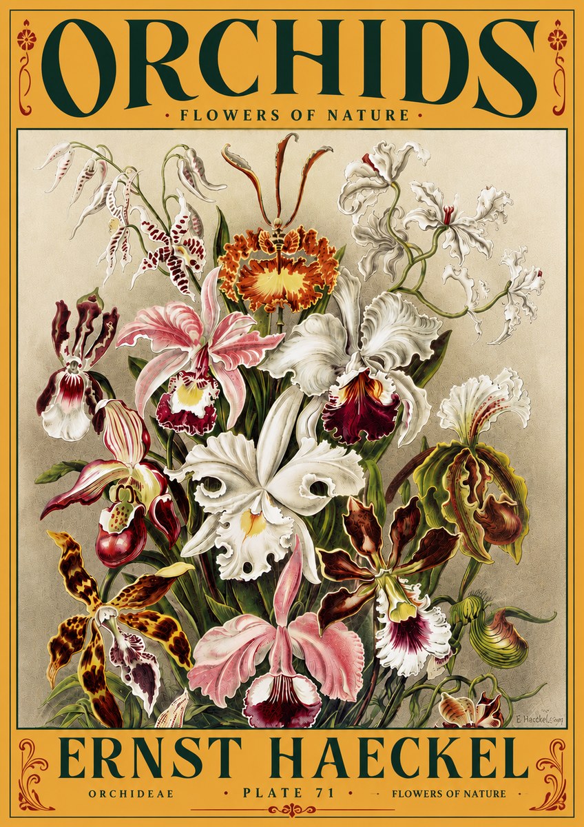 Ernst Haeckel Orchids No5 - Plakát