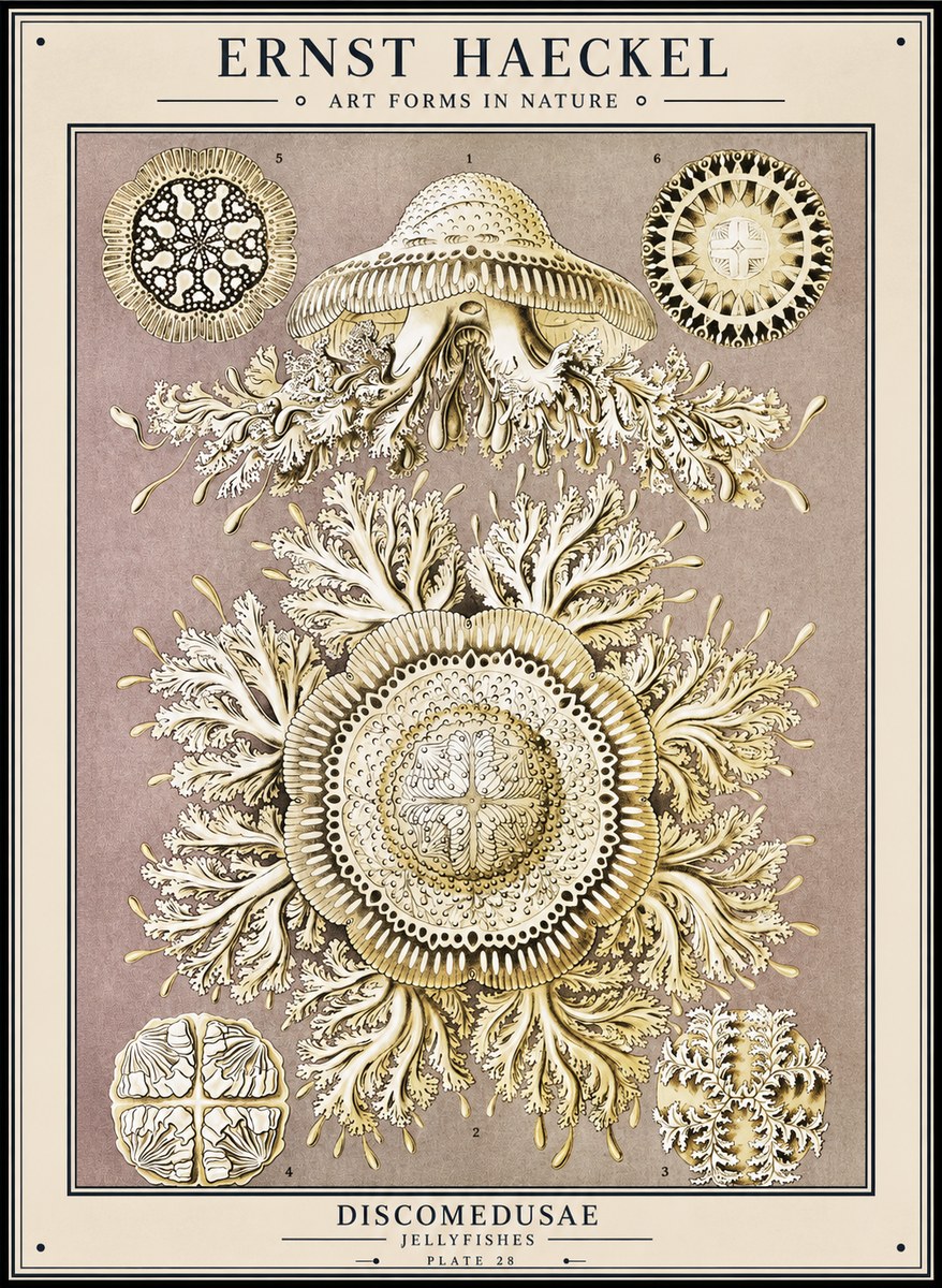 Ernst Haeckel Discomedusae No1 - Plakát
