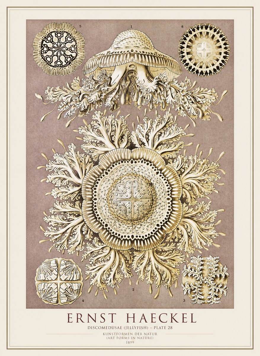 Ernst Haeckel Discomedusae No4 - Plakát