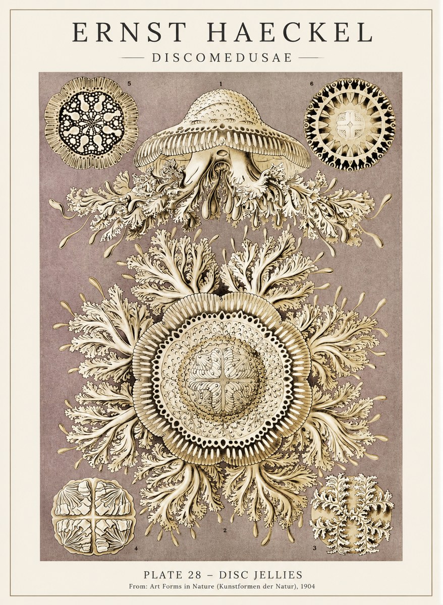 Ernst Haeckel Discomedusae No5 - Plakát