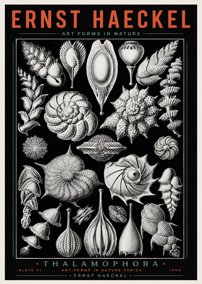 Ernst Haeckel Thalamophora No4 - Plakát