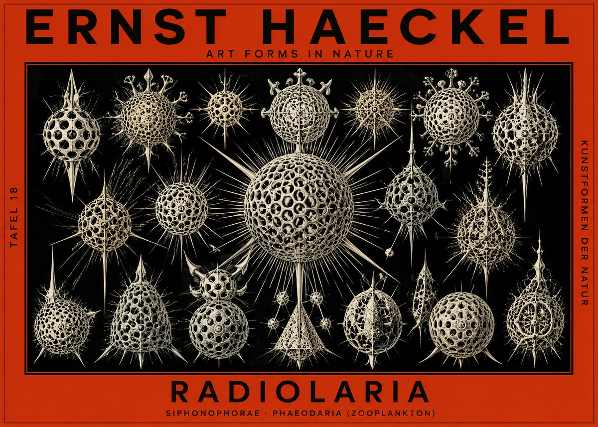 Ernst Haeckel Radiolaria No2 - Plakát