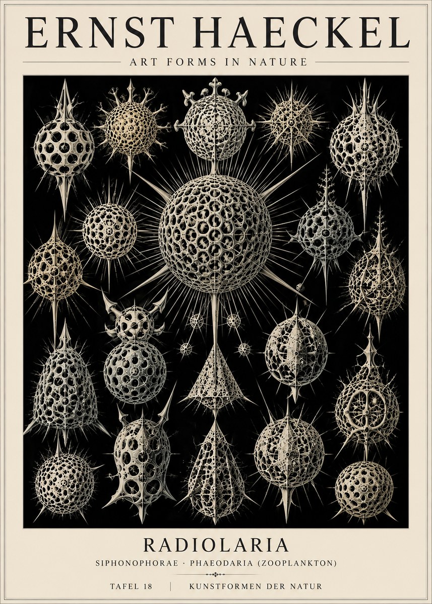 Ernst Haeckel Radiolaria No4 - Plakát