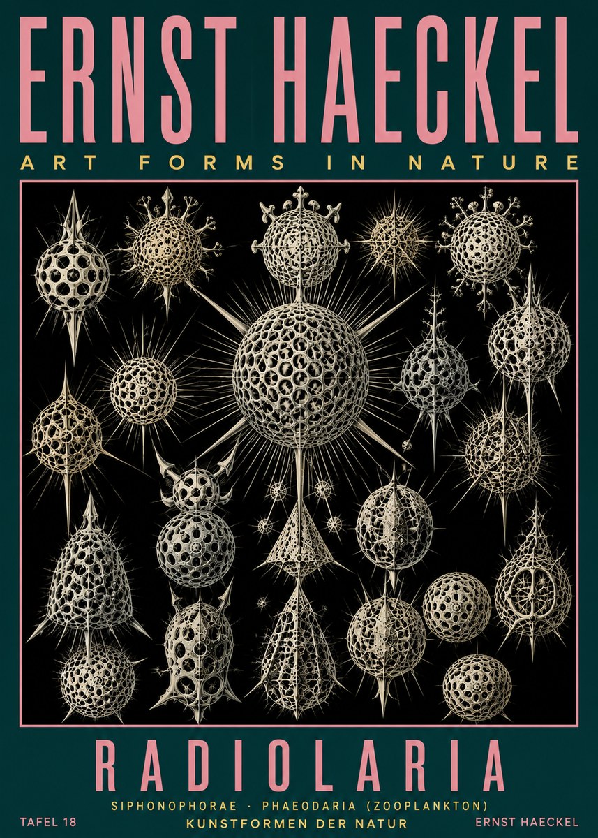 Ernst Haeckel Radiolaria No5 - Plakát