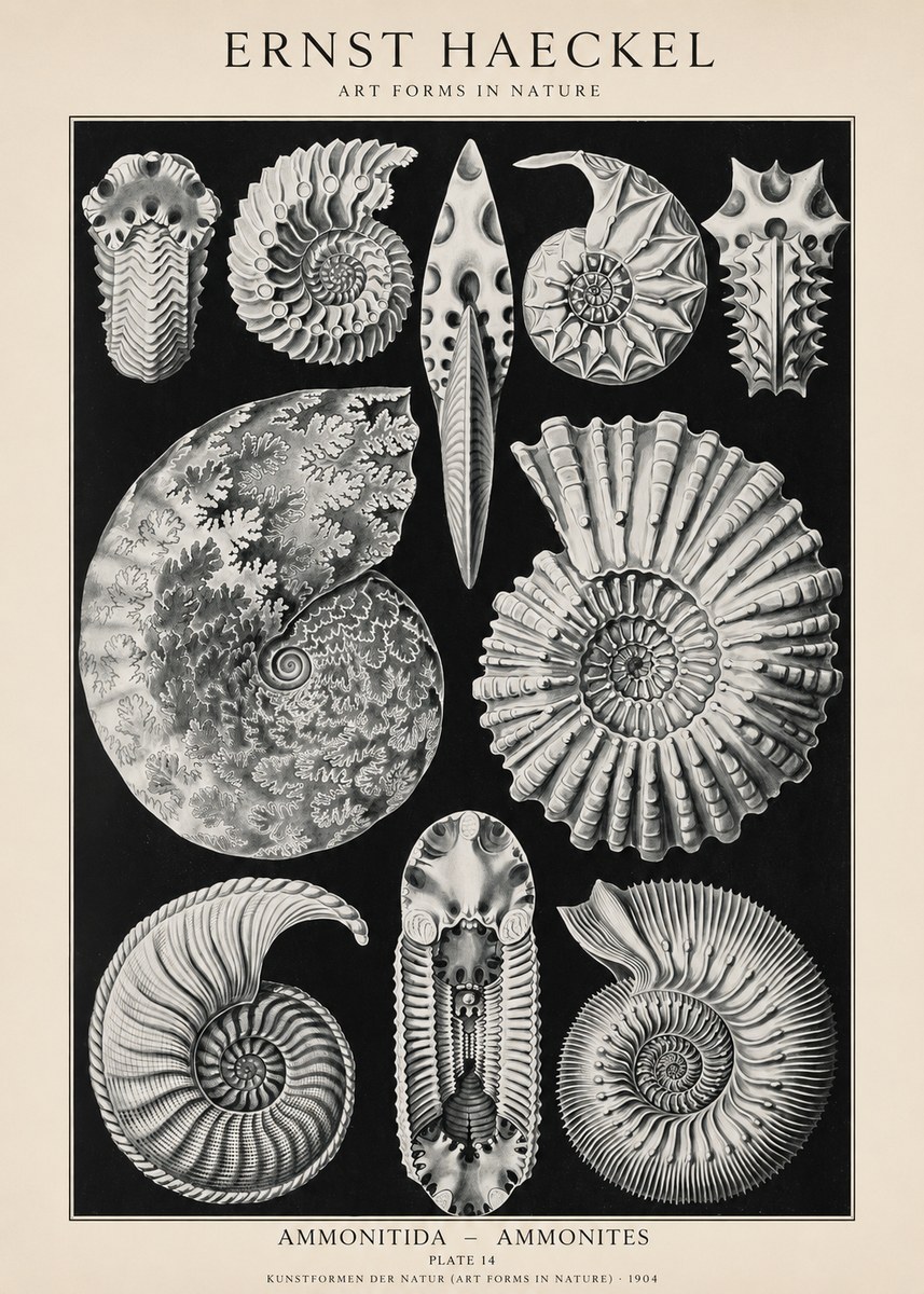 Ernst Haeckel Ammonitida - Ammonites No1 - Plakát