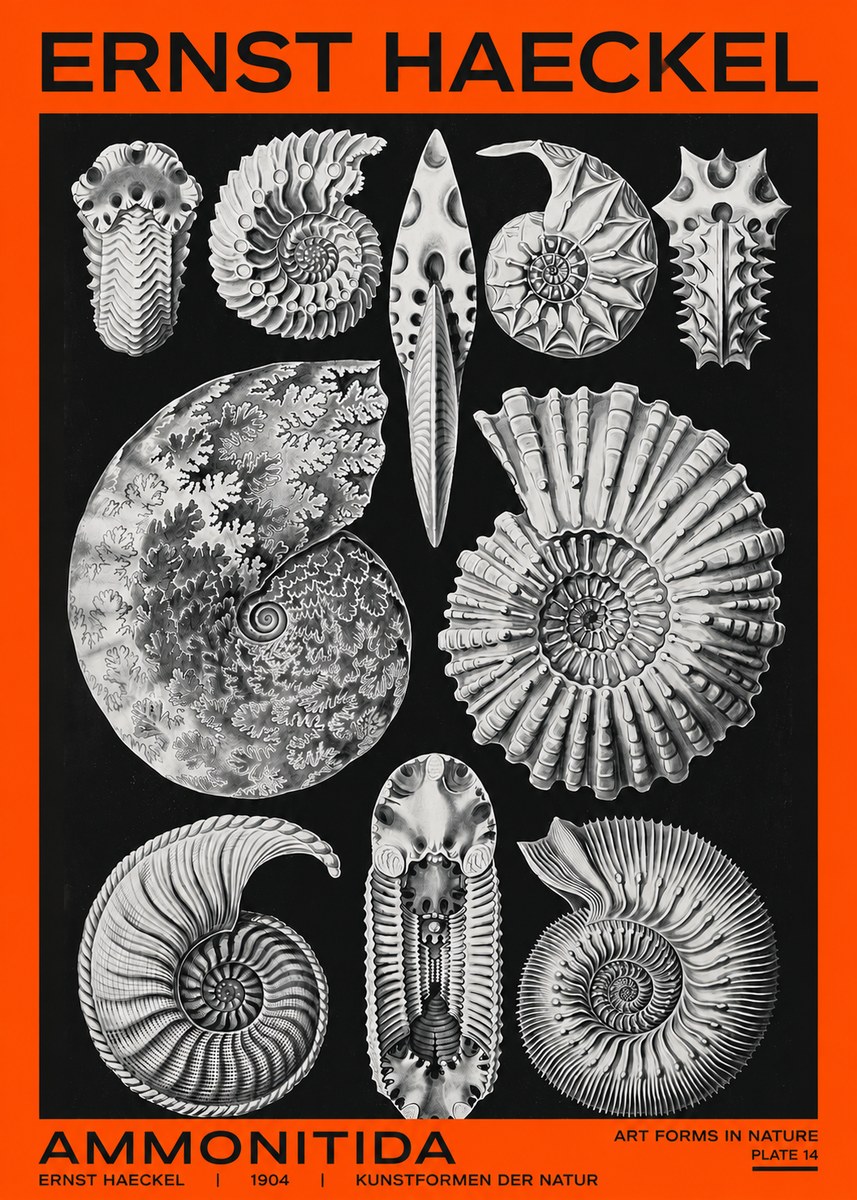 Ernst Haeckel Ammonitida - Ammonites No2 - Plakát