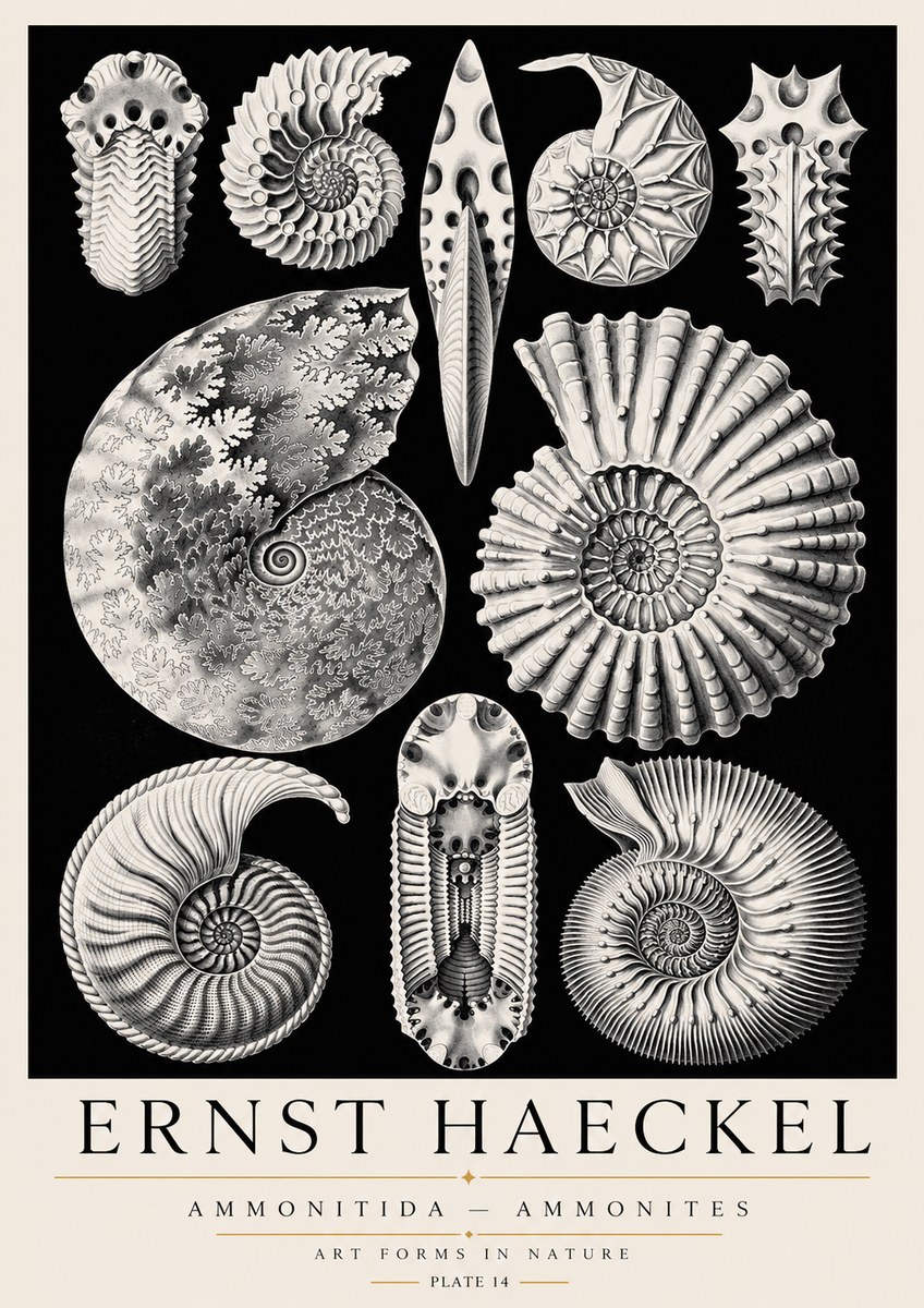 Ernst Haeckel Ammonitida - Ammonites No3 - Plakát