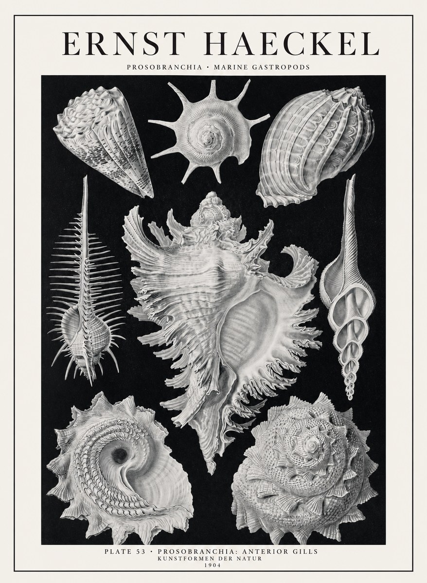 Ernst Haeckel Prosobranchia - Marine Gastropods No1 - Plakát