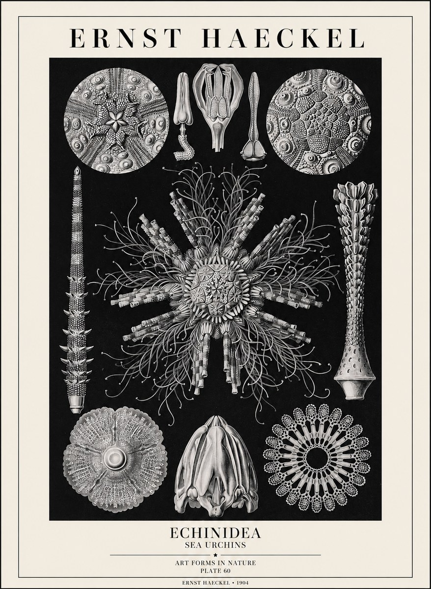Ernst Haeckel Echinidea Sea Urchins No1 - Plakát