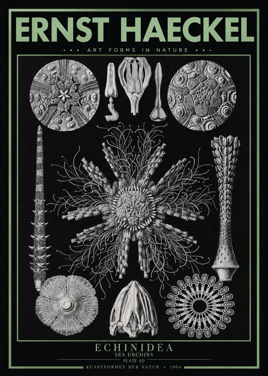 Ernst Haeckel Echinidea Sea Urchins No3 - Plakát