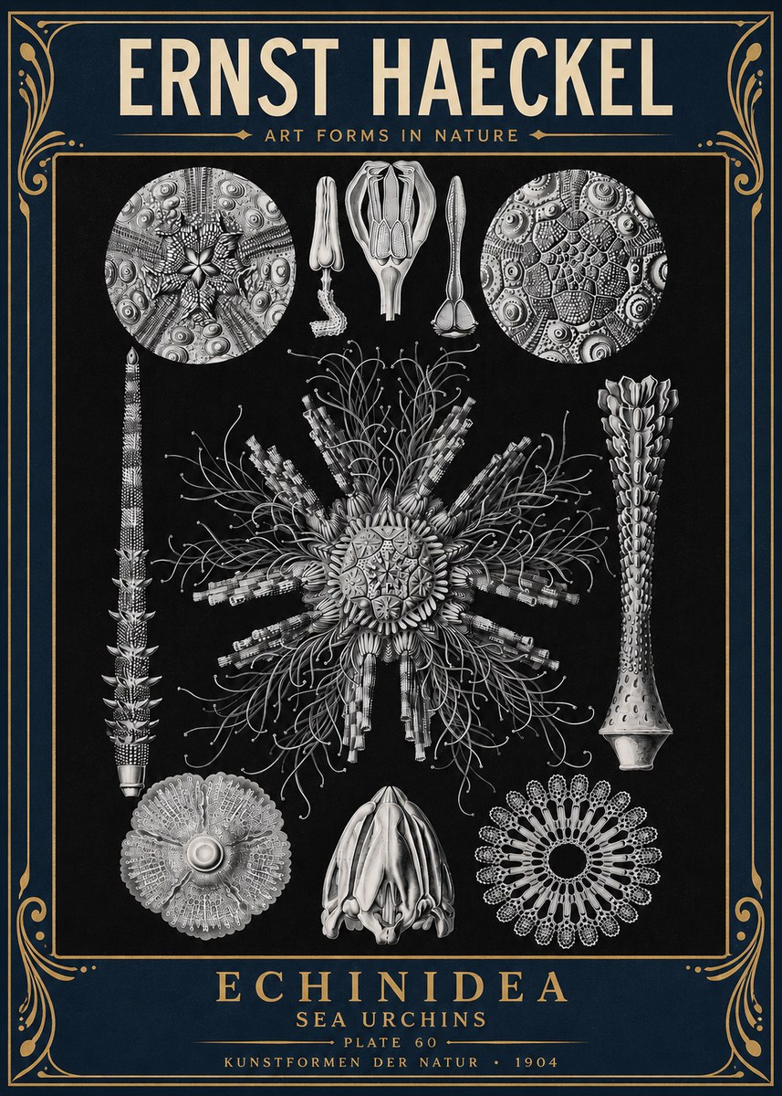 Ernst Haeckel Echinidea Sea Urchins No4 - Plakát