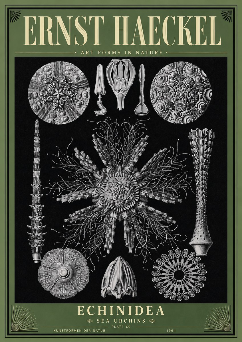 Ernst Haeckel Echinidea Sea Urchins No6 - Plakát
