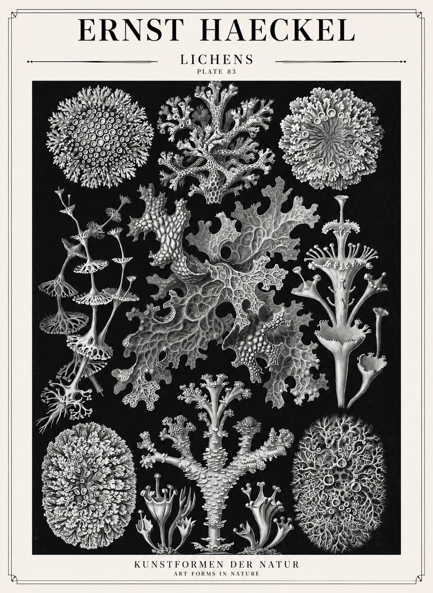 Ernst Haeckel Lichens - Plate 83 No1 - Plakát