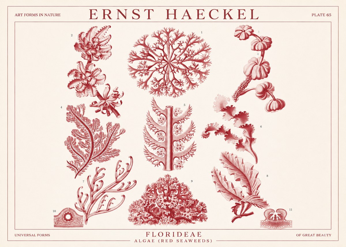 Ernst Haeckel Florideae (Red Seaweeds) No1 - Plakát