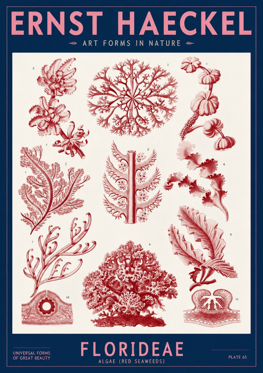 Ernst Haeckel Florideae (Red Seaweeds) No2 - Plakát