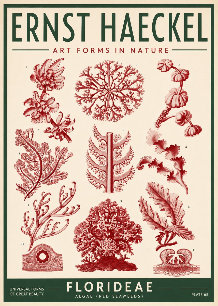 Ernst Haeckel Florideae (Red Seaweeds) No3 - Plakát