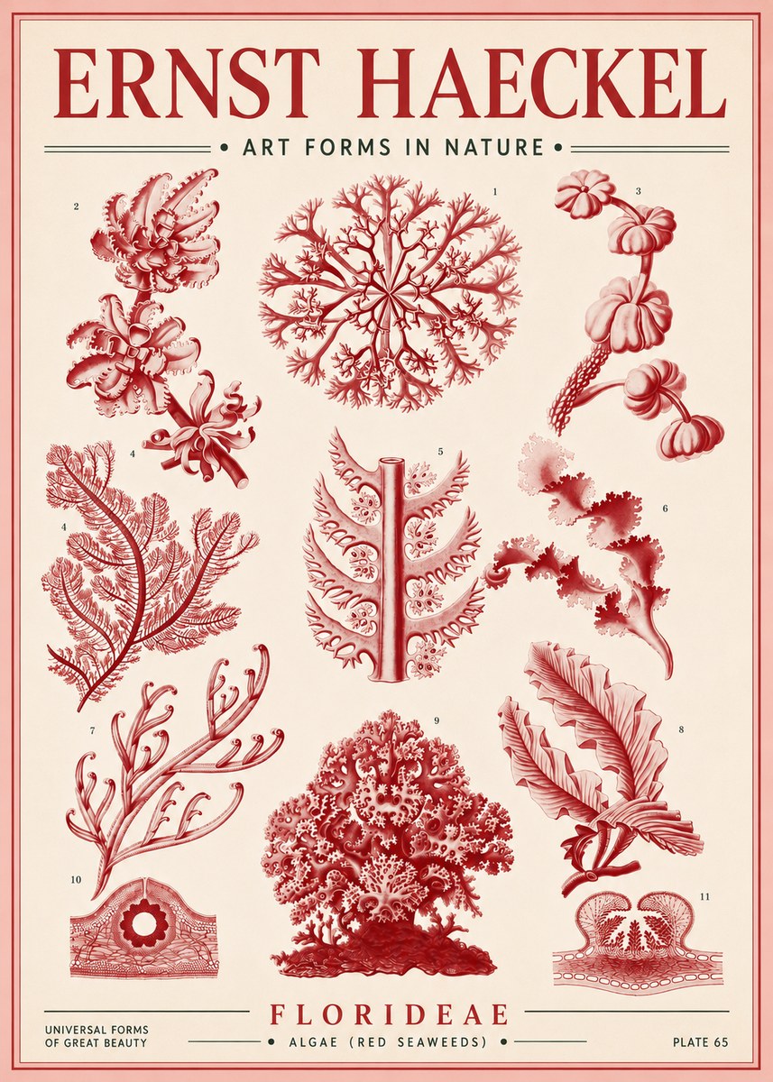 Ernst Haeckel Florideae (Red Seaweeds) No4 - Plakát