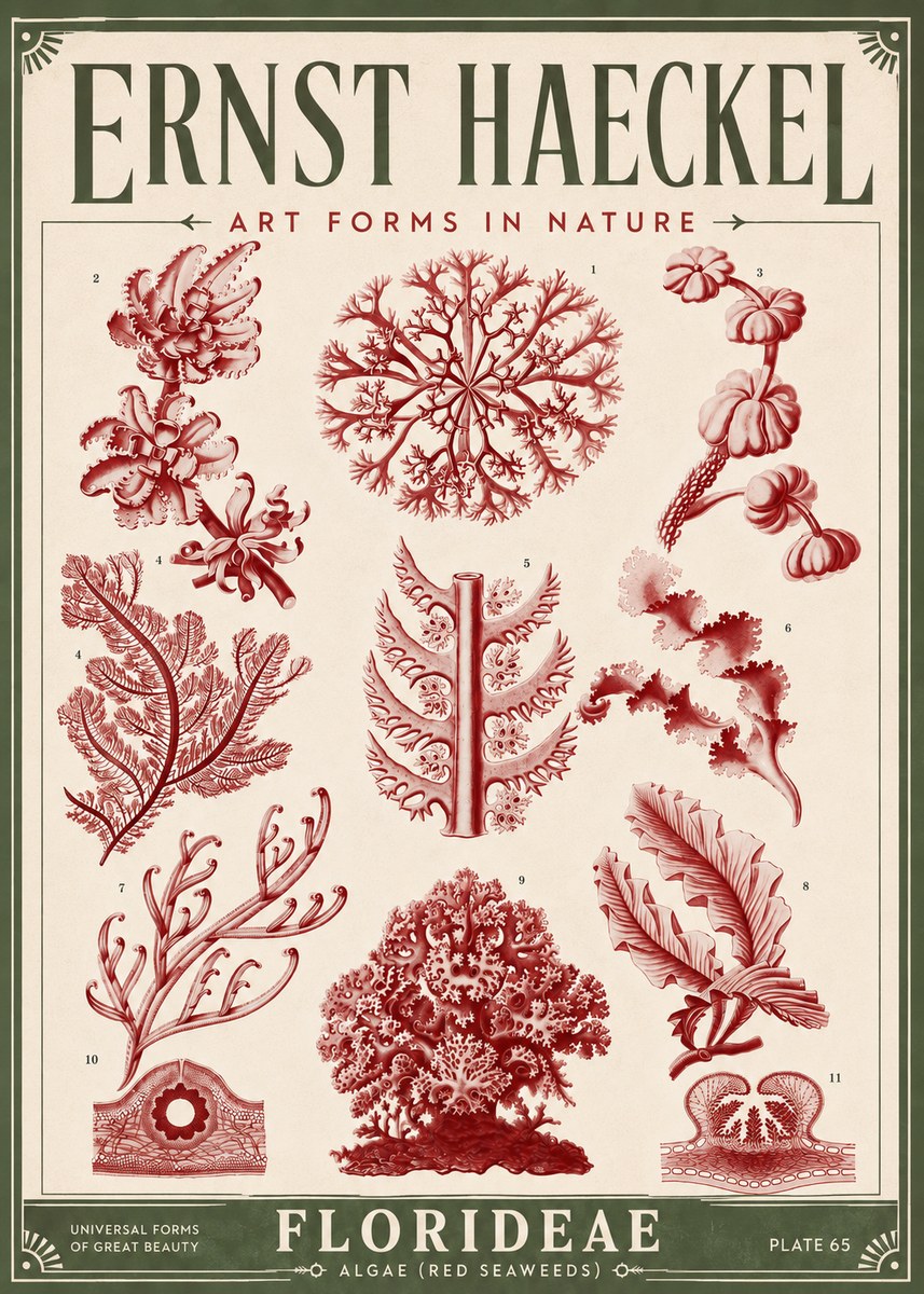 Ernst Haeckel Florideae (Red Seaweeds) No6 - Plakát