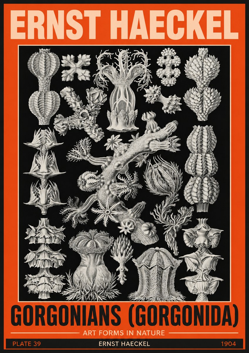 Ernst Haeckel Gorgonians No5 - Plakát