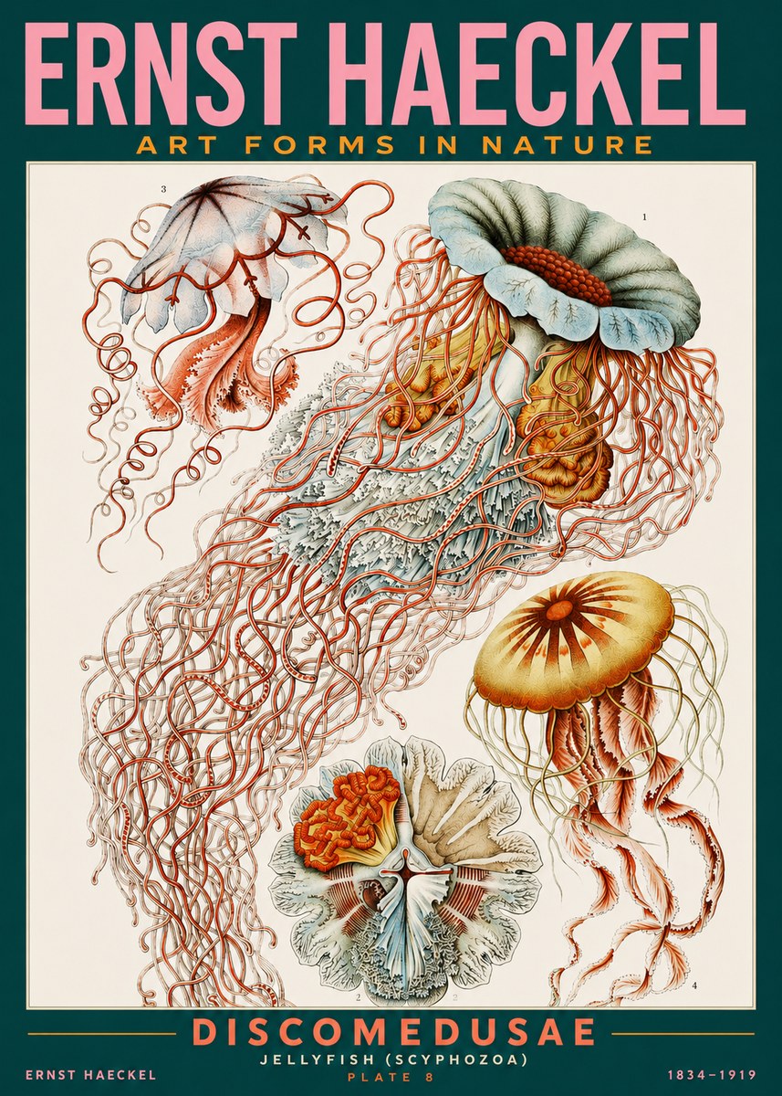 Ernst Haeckel Discomedusae — Jellyfish No2 - Plakát