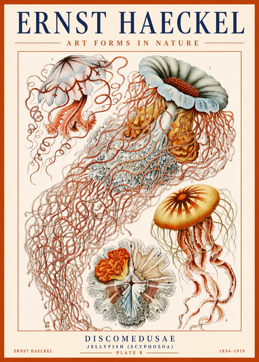 Ernst Haeckel Discomedusae — Jellyfish No3 - Plakát