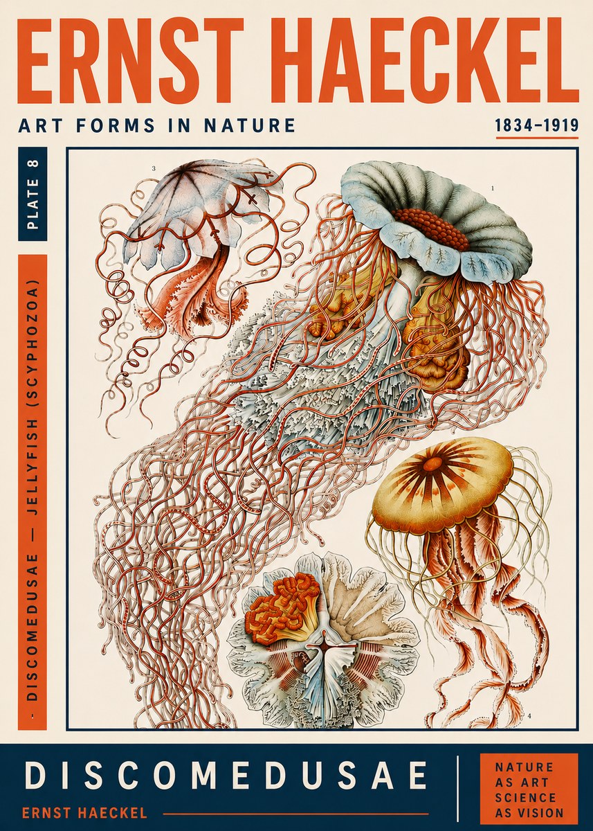Ernst Haeckel Discomedusae — Jellyfish No5 - Plakát