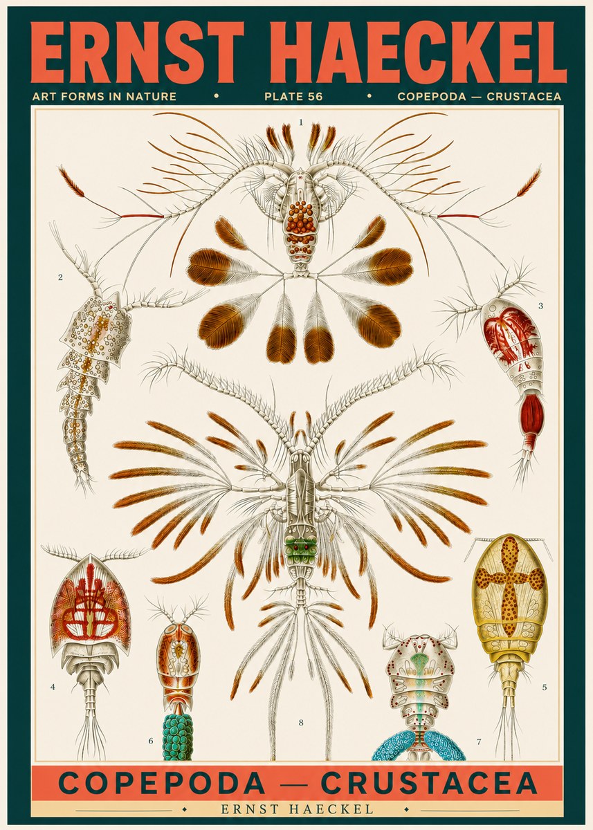 Ernst Haeckel Copepoda — Crustacea Plate 56 No2 - Plakát