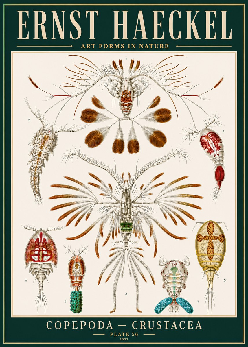 Ernst Haeckel Copepoda — Crustacea Plate 56 No4 - Plakát